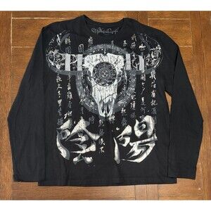 Key Closet Y2K Shirt Mens XL Ram Skull Grunge Art Tee Los Angeles Streetwear New